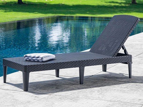 Reposera fija de rattan grafito Just Home Collection