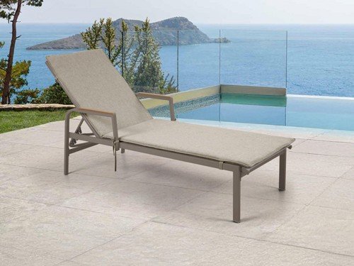 Reposera fija Dubai taupe con cojín Just Home Collection