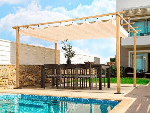 Pérgola aluminio beige 3 x 4 m Just Home Collection