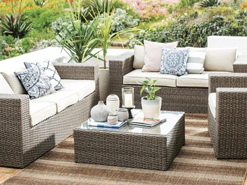 Juego de jardín exterior San Lucas rattán 4 pzs. Just Home Collection