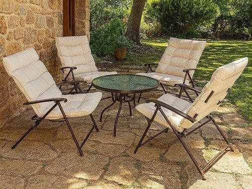 Juego de jardín exterior Sao Paulo 5 pzs plegable Just Home Collection