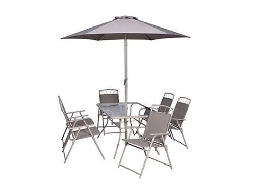 Juego de jardín exterior Santa Lucia 8 pzs. taupe Just Home Collection