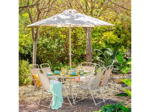 Juego de jardín exterior Santa Lucia 8 pzs. taupe Just Home Collection