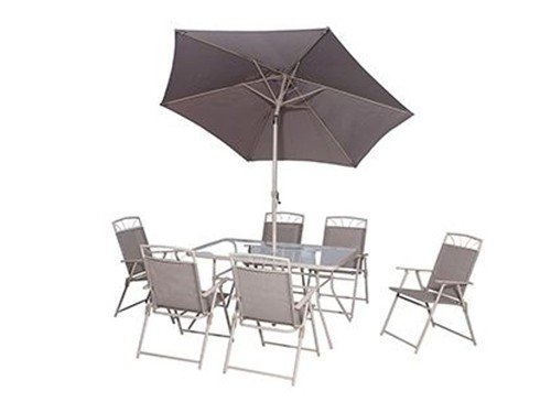 Juego de jardín exterior Santa Lucia 8 pzs. taupe Just Home Collection