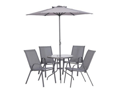 Juego de comedor exterior Nairobi acero 6 pzs. Just Home Collection