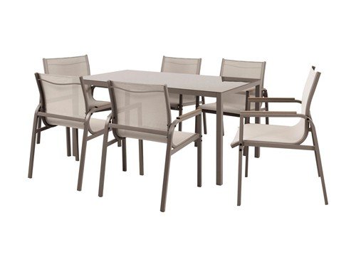 Juego de comedor exterior 7 pzs. taupe Just Home Collection