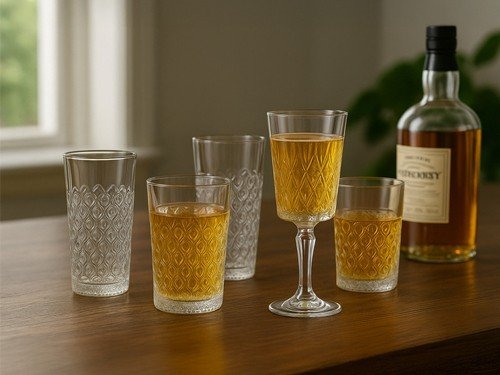 Set Vaso De Vidrio Labrado Kuchen