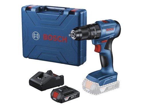 Taladro percutor inalámbrico 1/2" 18V con batería y maletín Bosch