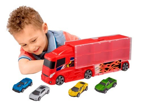 Camión Transporta autos Teamsterz 35cm.