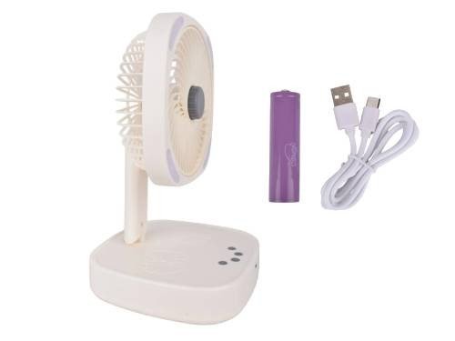Ventilador Portátil de Mesa 19x32cm USB con Luz