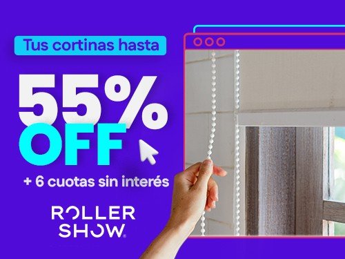 55% OFF + 6 Cuotas en Cortinas Roller
