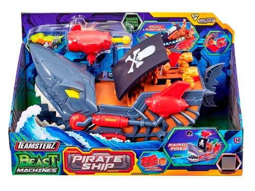 Barco Pirata Teamsterz Lanzador + 1 Vehículo Beast Machines