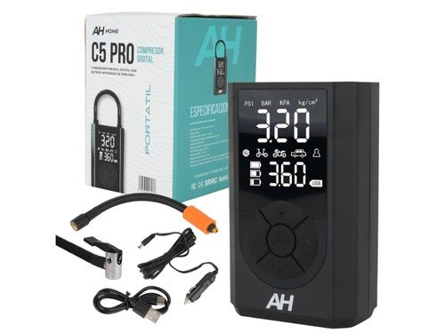 Compresor De Aire Portatil Powerbank Linterna Alpina C5 Pro