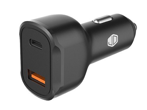 Cargador auto JD C-49 cable C-C Negro