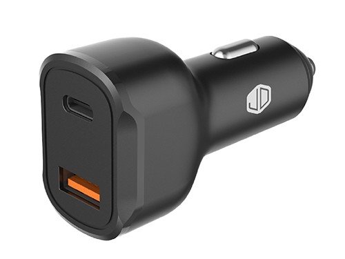 Cargador auto y cable lightning JD C-49 Negro