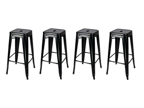 Taburete Tolix de metal JD D103 combo x 4 unidades Negro