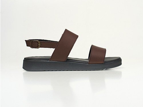 Sandalias de Cuero Chocolate. Hebilla Ajustable. Clásicas y Comodas