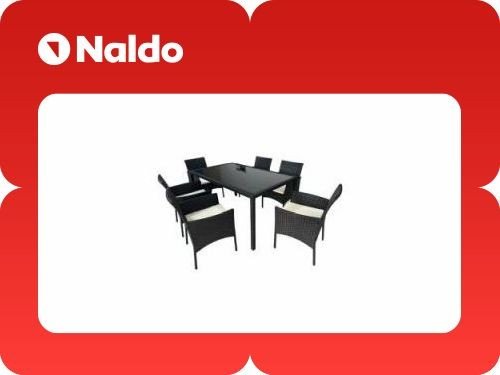 Set De Comedor Ratan Outdoors 7 Cuerpos Negro