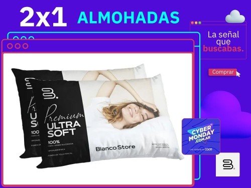 2x1 Almohadas Ultra Soft Premium Siliconada Hotelera Blanco Store