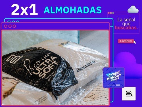 2x1 Almohadas Ultra Soft Premium Siliconada Hotelera Blanco Store