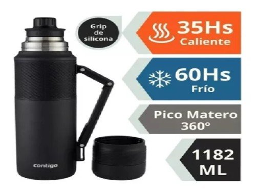 Termo para Mate Contigo 1200 ml Black Steel