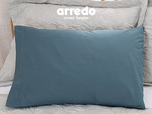 Funda de Almohadas Queen Algodón Blend Lisa