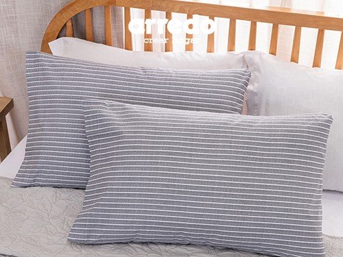 Set de Fundas de Almohadas Queen Algodón Peinado Ópalo