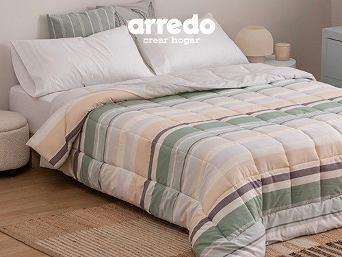 Acolchado King Reversible Franjas Clásicas