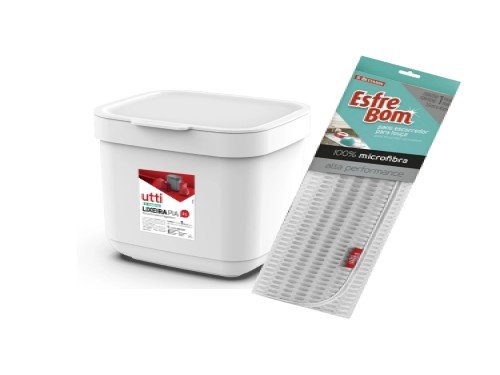 SET DE ESCURRIDOR P/ VAJILLA CON BASURERO CESTO CON TAPA DE 3L BLANCO