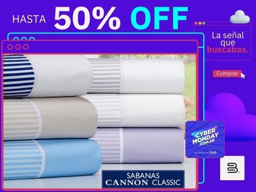 Sabana Cannon Colors Classic 2 Plazas 200 Hilos 100% Algodon Suaves