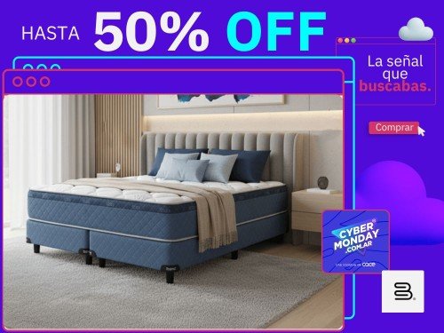 Sommier y Colchon Belmo Belspring 3 Queen 200 x 160 Resortes