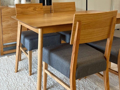 Combo oslo Mesa de Comedor + 4 Sillas Tapizadas