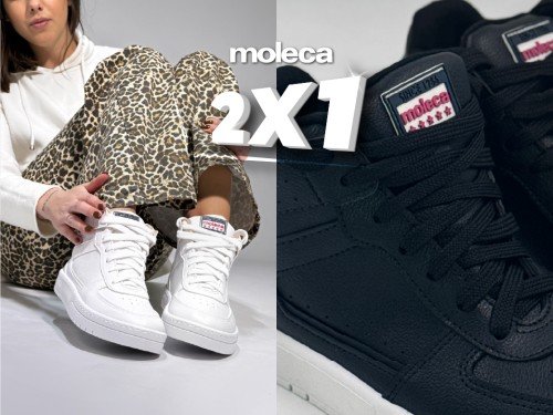 2x1 Zapatillas mujer urbana verde nude blanca Botita Moleca + 3 cuotas