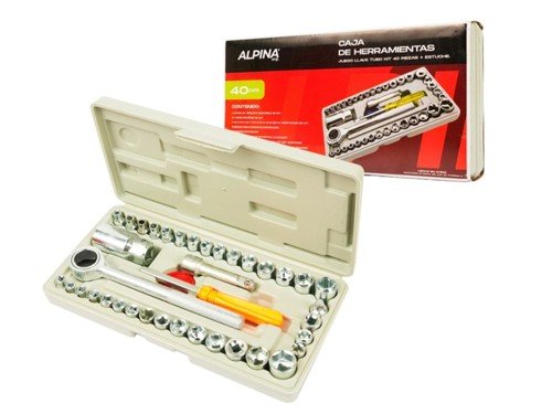 Set Caja Juego De Llaves Combinadas Tubo Herramientas Valija 40 Piezas