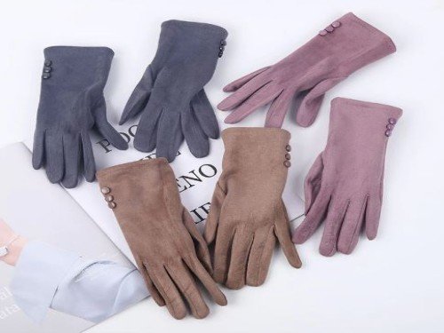 Guantes gamuzados de tela Tactil suaves elasticos
