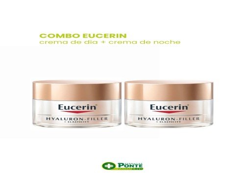 Combo Eucerin - Hyaluron Filler + Elast Crema de Dia + Crema de Noche