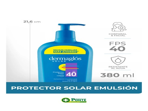 Dermaglos Protector Solar F40 Emulsion 380 ml