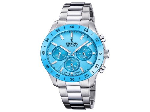 RELOJ FESTINA ACERO CERAMICA CELESTE CRONO