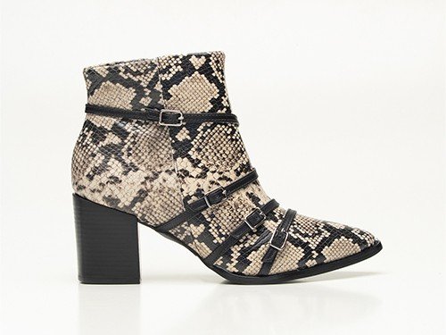 Botas de Cuero Reptil. Hebillas y Punta Fina. Urbanas y Sofisticadas