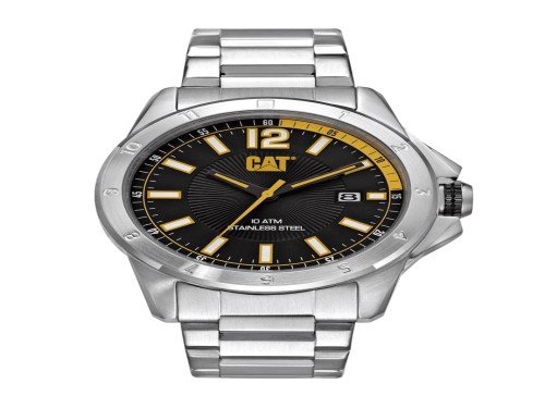 RELOJ CAT ACERO FONDO NEGRO