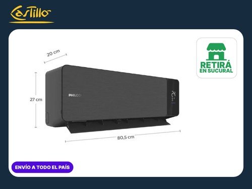 Aire Split Philco PHBKS34HA6AN- 3400W 2924F  Frío Calor Negro