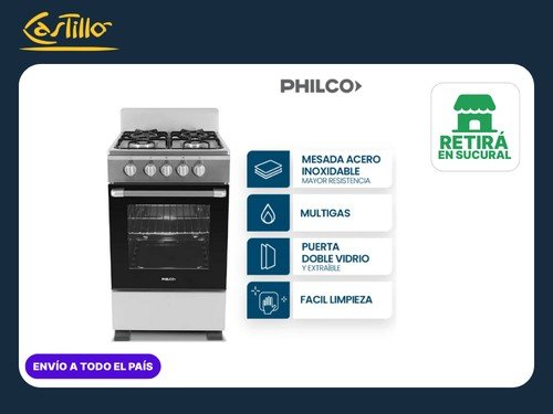 Cocina Multigas Philco PHCN50P 50 cm Plata
