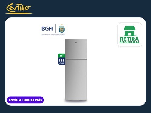 Heladera con Freezer BGH BRT330I1A- 338 Ltrs- Acero Inoxidable
