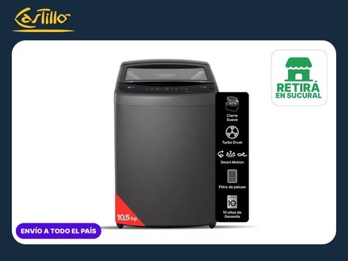 LG Lavarropas 10,5 KG WT11MVTB- Negro  Smart InverterMotor