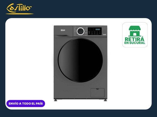 Lavarropas BGH BWFE08S24AR 8 kg  Inverter 1400 RPM  Silver