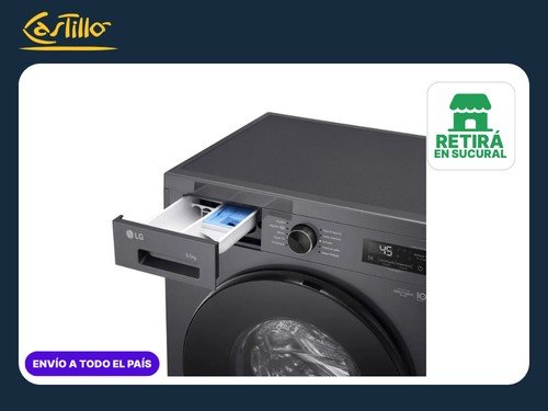 LG Lavarropas 6,5 KG WM65MVFS6  Negro  Inverter Direct Drive  Steam