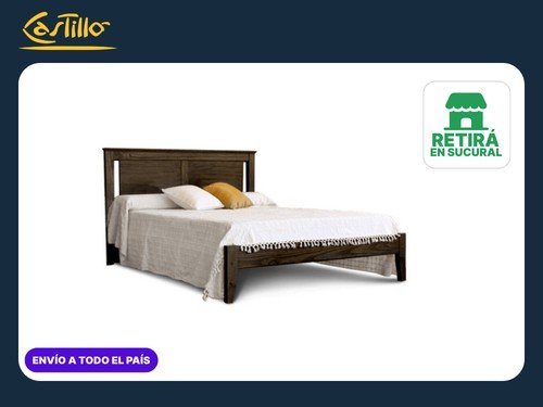 Cama PatriaTradición Eco 2 Plazas de Madera Color Caoba