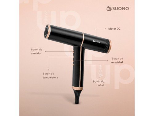 Secador de Pelo Suono Autolimpieza 1600W Silencioso Accesorios Incluid