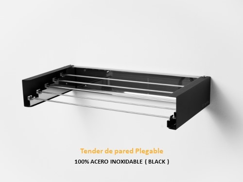 Tender TENFLEX BLACK Plegable De Pared - 60 x 30 cm - Acero Inoxidable