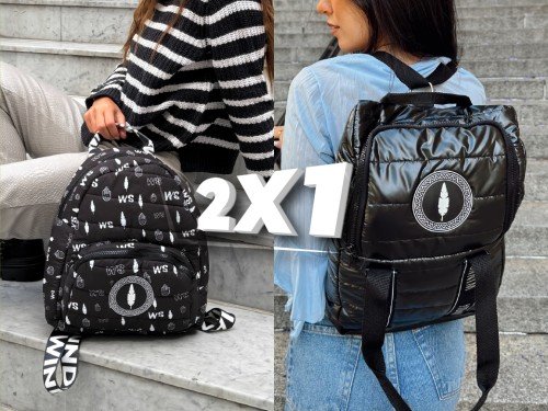 2x1 en Carteras Bolsos Mochilas moda negro camuflado flores bordo